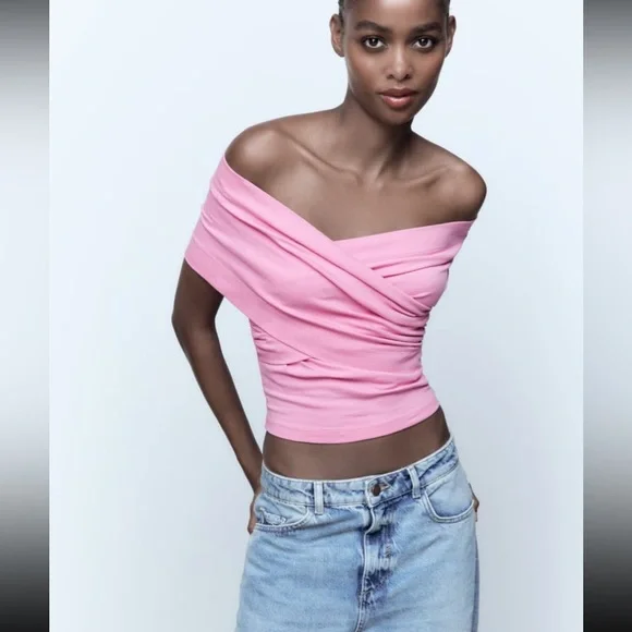 Zara wrap top pastel pink - Picture 5 of 13